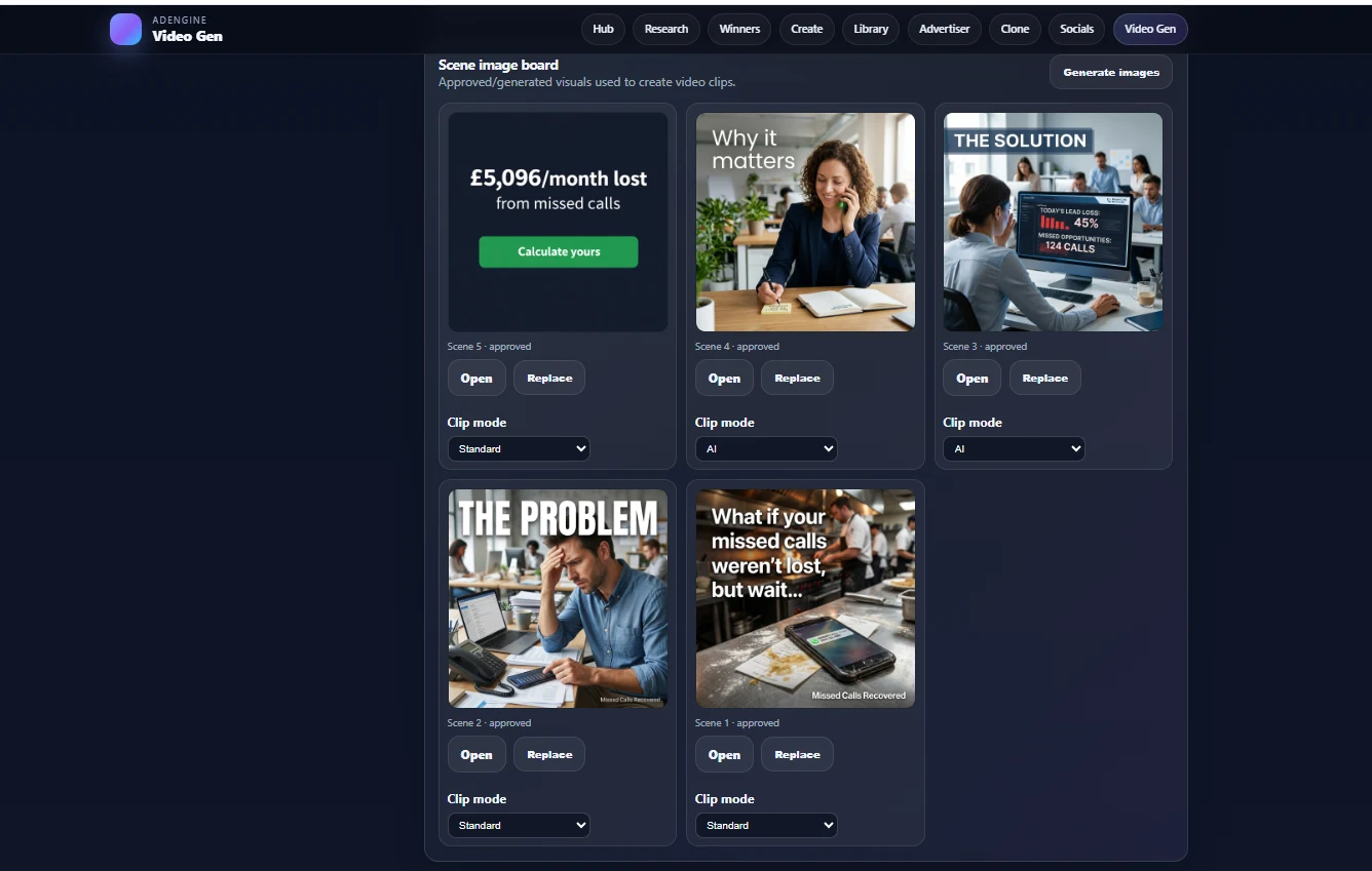 AdEngine Video Gen workflow screenshot 3