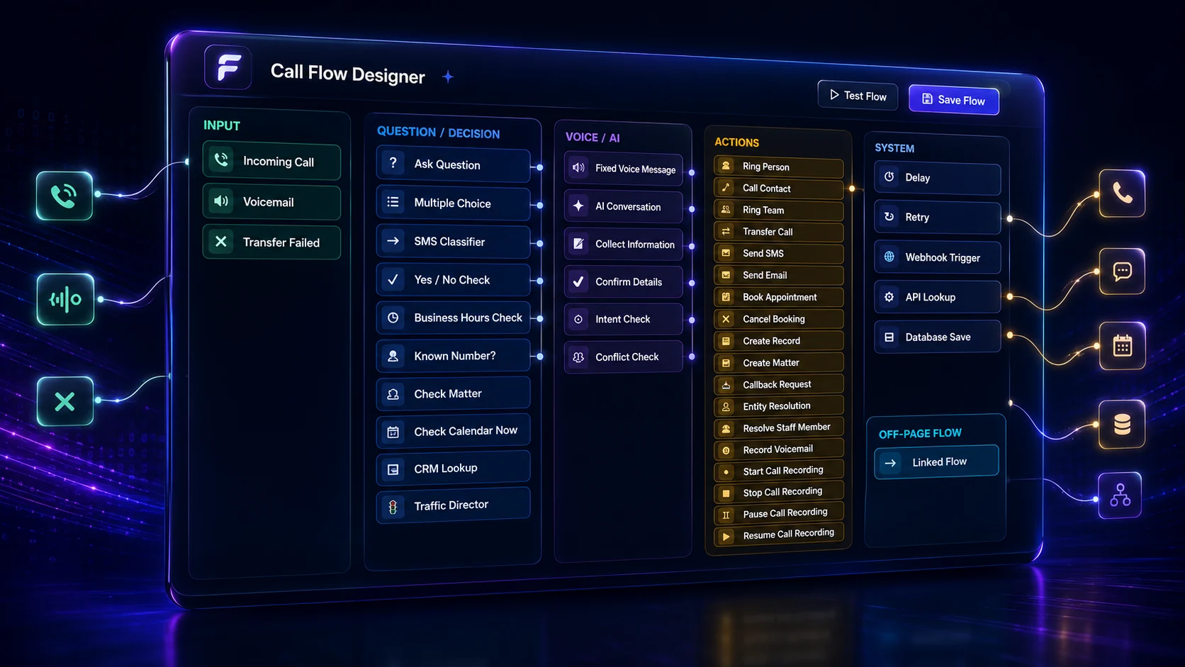 Frontline AI Call Flow Designer function block library